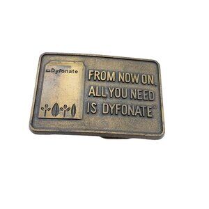 Vintage Dyfonate Belt Buckle, Brass Agricultural Advertising Farm Supply Accesso